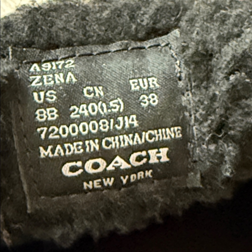 COACH ZANA A9172 Black Women's Boots With Fur - Picture 12 of 16